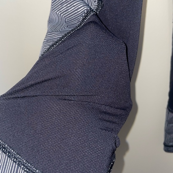 Lululemon Pace Rival Crop Tights Maze Jacquard White Black with Mesh Size 4 - Picture 8 of 10